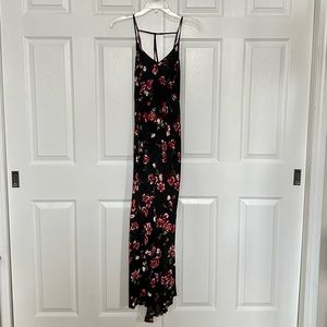 XS Black Floral Maxi Dress